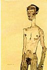 Standing nude man by Egon Schiele